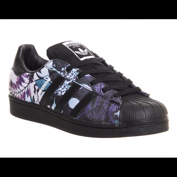 adidas superstar black floral